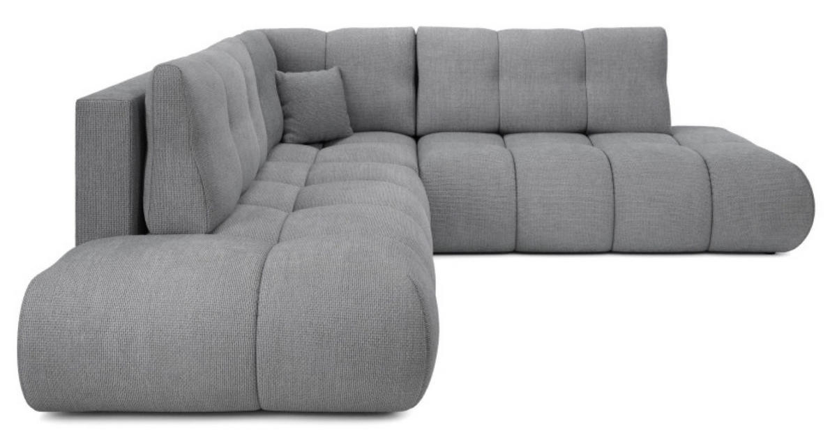 ECKSOFA Dunkelgrau SOHI Flow 17 Ausziehbar Mit Schlaffunktion - Dunkelgrau/Grau, Textil (266.5/266.5cm) - Sepro Meble