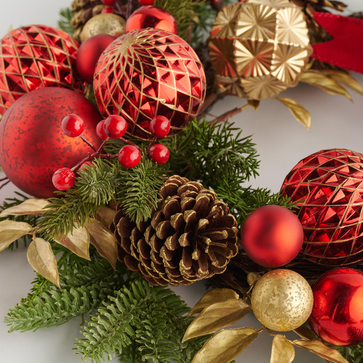 WEIHNACHTSKRANZ Esfera, 61x53x19cm - Rot, Kunststoff (61/19/53cm) - home&you