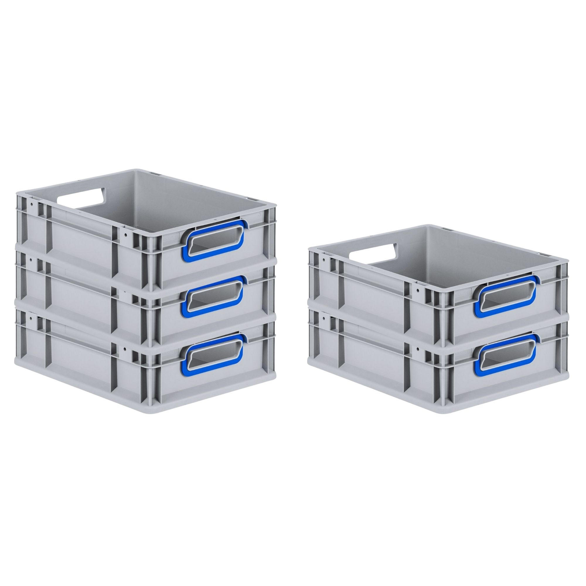 EUROBOX 5x Nextgen Color 12x30x40cm 11 Liter Griffe Blau Offen - Blau, Kunststoff (30/12/40cm) - PROREGAL