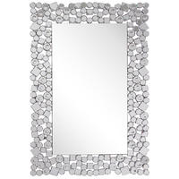 WANDSPIEGEL silber 60/90 cm Glitzer-Steine Mernel - Silberfarben, Holzwerkstoff (60/90/2cm) - Beliani