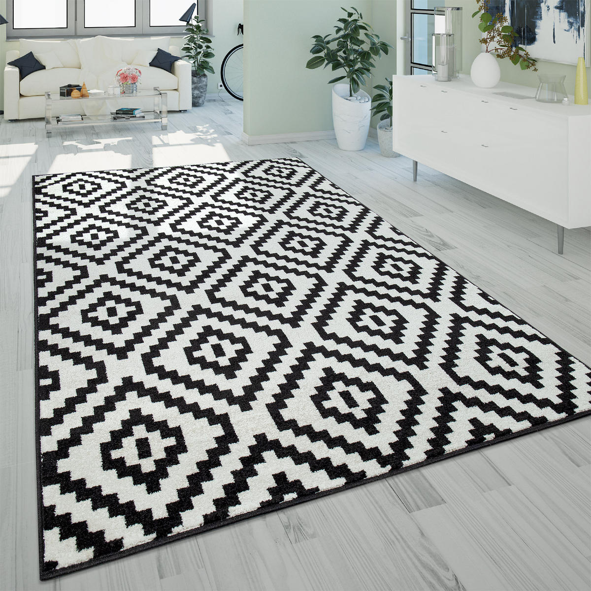 KURZFLORTEPPICH 70/140 cm Stella 400 - Schwarz, Textil (70/140cm) - Paco Home