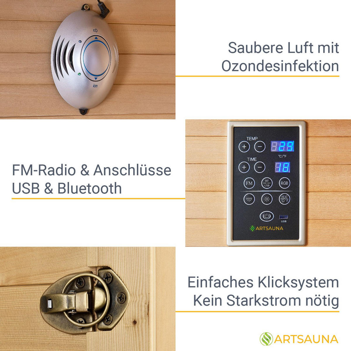 INFRAROTKABINE Kiruna160 mit Dual Technologie - Naturfarben, Holz (160/190/105cm) - Artsauna