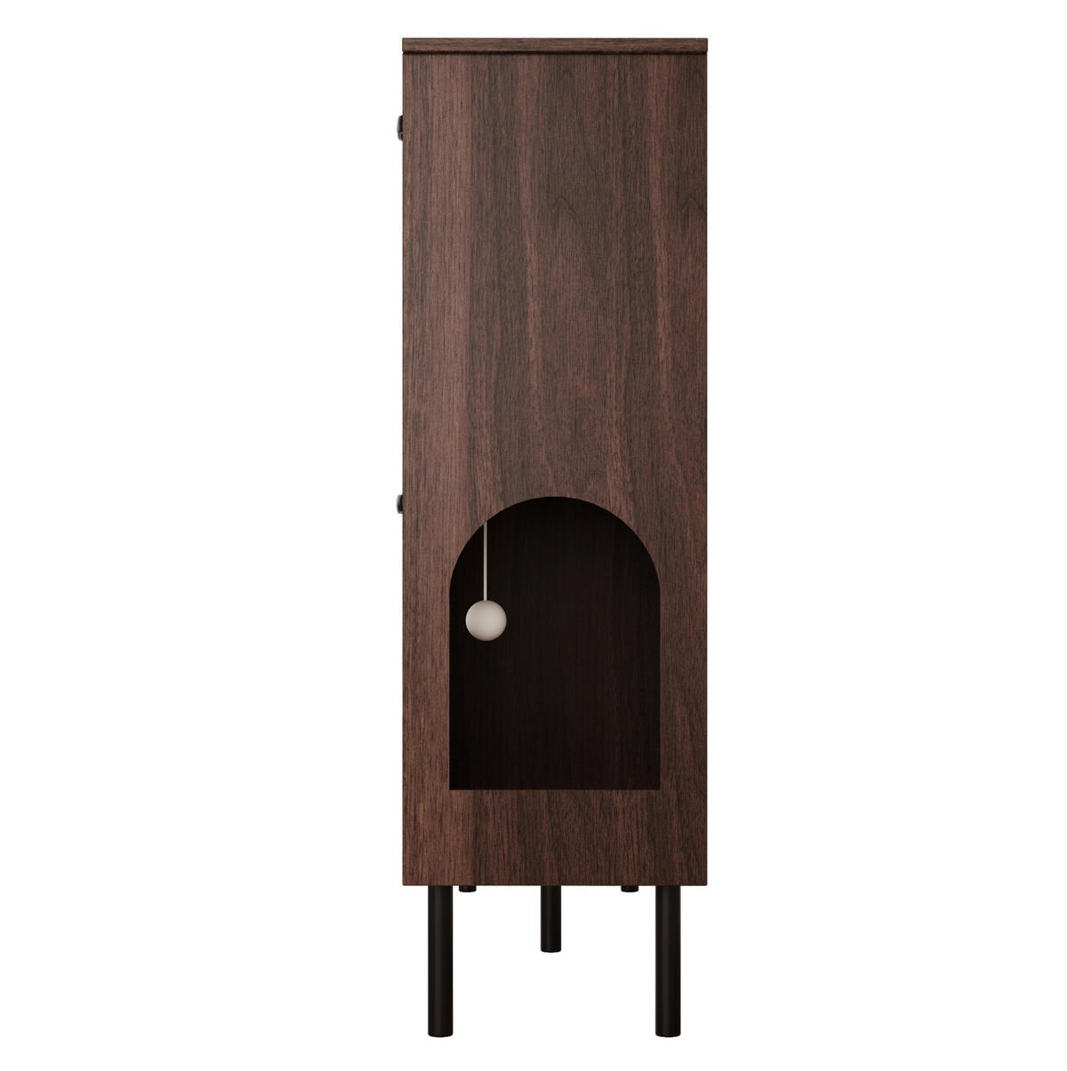 SCHUHSCHRANK 120/28/92 cm in Walnussfarben mit 4 Türen und Katzen-Spielmodul - Walnussfarben, Holzwerkstoff (120/92/28cm) - Flora Grace