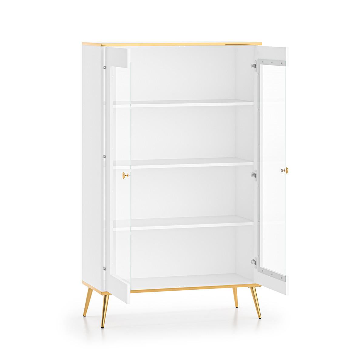 VITRÍNA Zora Bílá - bílá, kompozitní dřevo (92/152/40cm) - Petits-meubles