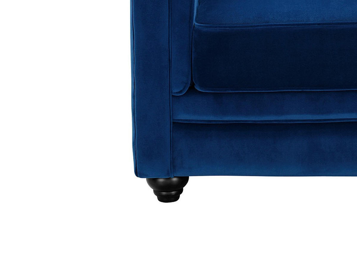 SOFA 3-Sitzer - Samt - Dunkelblau - CHESTERFIELD - Blau, Textil (205/72/88cm) - Vente-Unique