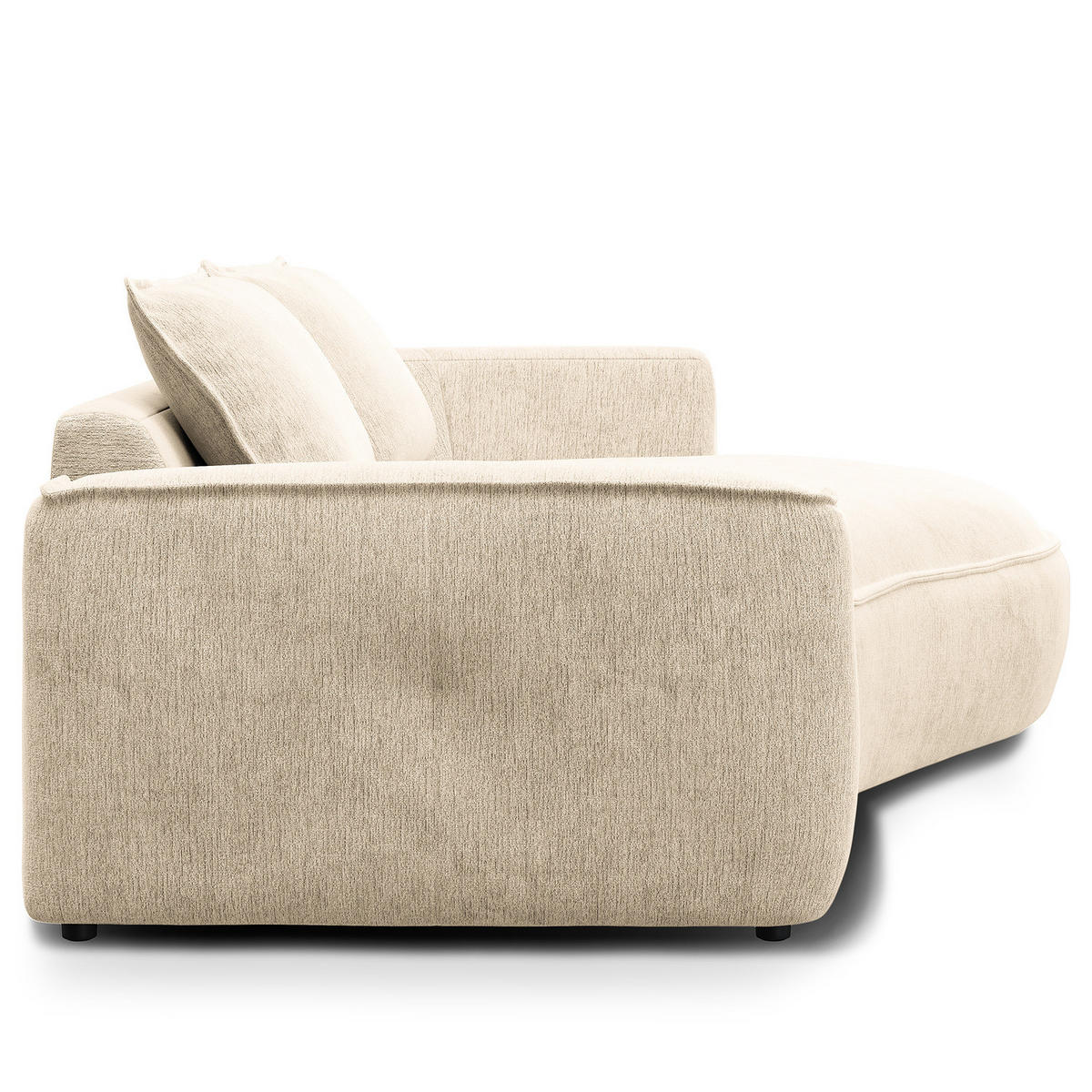 2,5-SITZER SOFA - Champagner/Schwarz, Kunststoff/Textil (217/82/146cm) - home24