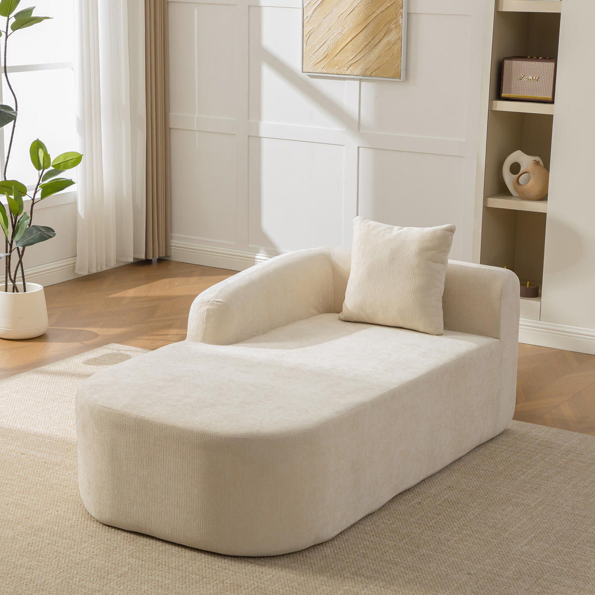 RÉCAMIERE DE-35127 linke mit Chenille-Bezug Beige - Beige, Textil (99/80.5/172cm) - ComfortXL