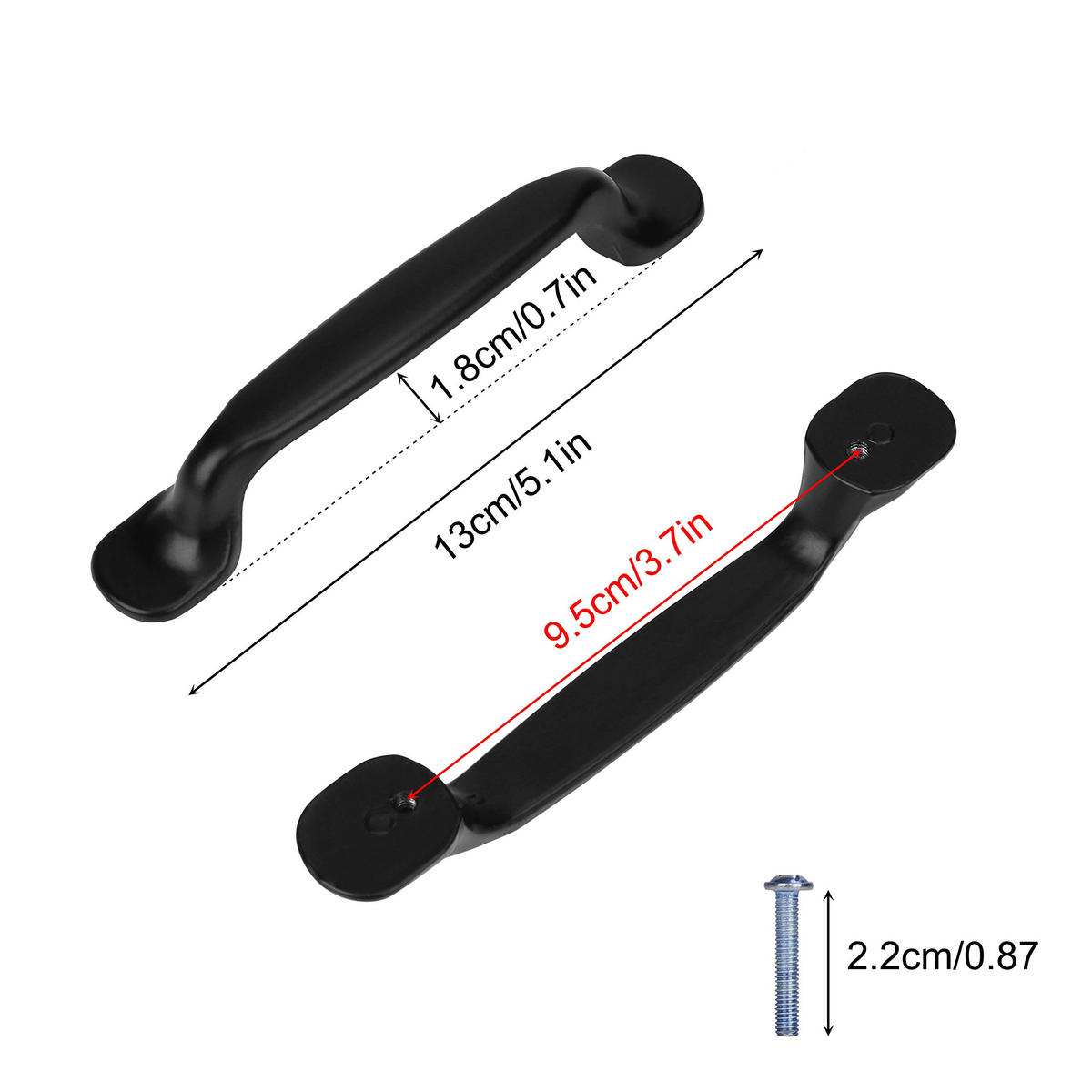 MÖBELGRIFF Schwarz 10er-Set 96 mm Aluminium - Schwarz, Metall (0.18/1.8/1.3cm)