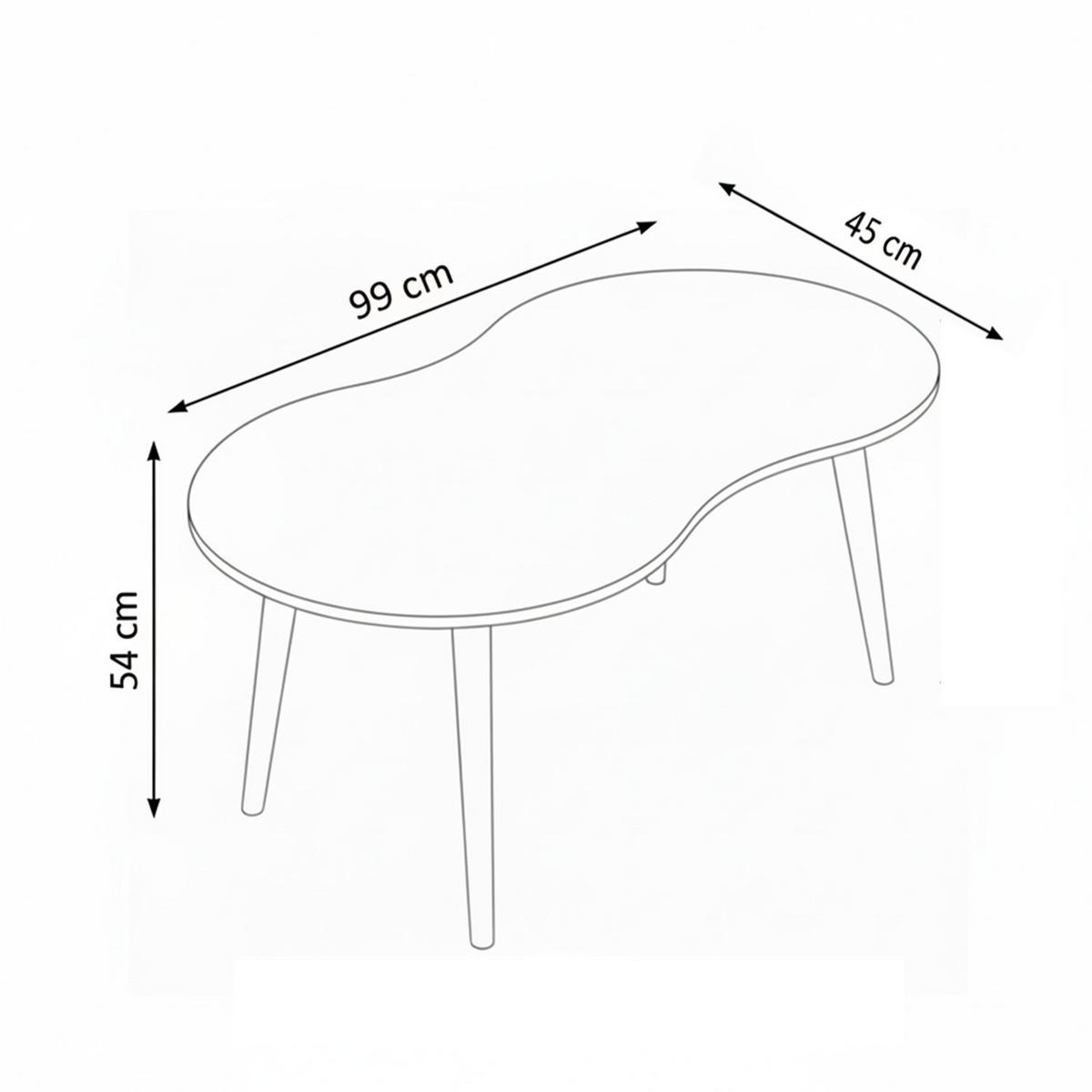COUCHTISCH Moon Nussbaum - Braun, Holz (54/99/45cm) - Habitat Garten