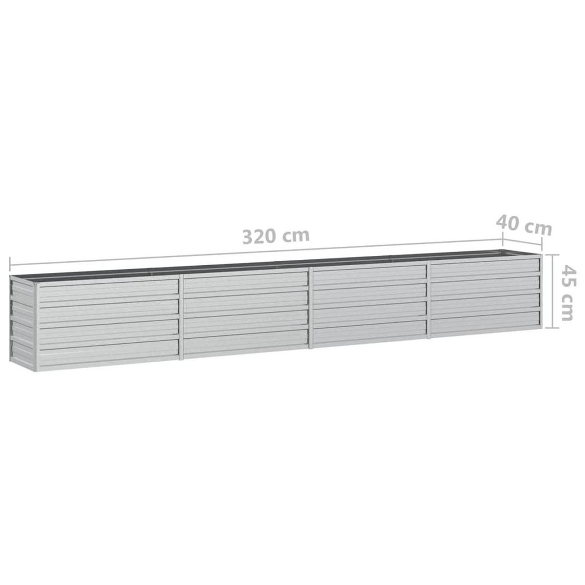 HOCHBEET für Garten OSKAR Silber 320x40x45 cm Metall - Silberfarben, Metall (320/45/40cm) - DELUKE