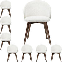 ESSZIMMERSTUHL MELIE 8er Set in Creme Chenille mit Dunkelbraunen Buchenholzbeinen 54/49/82 cm - Dunkelbraun/Creme, Holz/Textil (54/82/49cm) - WFL GROUP