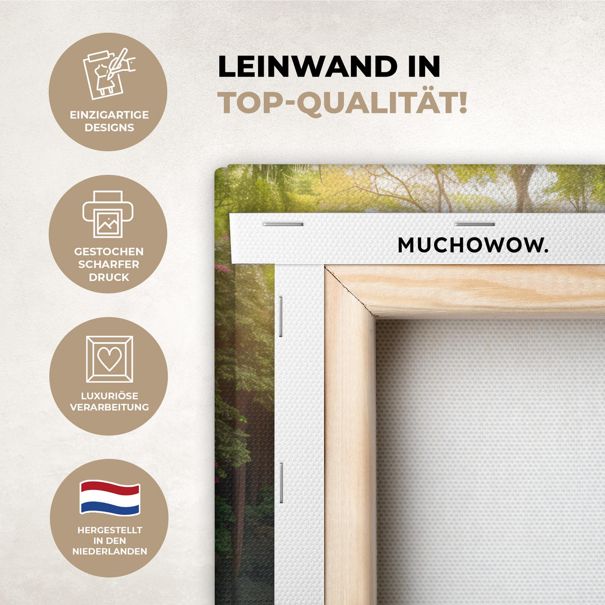 LEINWANDBILD Wasserfall - Natur - Pflanzen - Dschungel - Wasser 20x30 cm - Grün, Textil (20/30cm) - MuchoWow