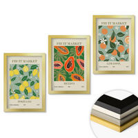 WANDBILDER 3er Set - 20x30 cm Goldrahmen - Fruchtposter Zitronen Papayas - Goldfarben, Kunststoff (20/30cm) - ArtPrintCave