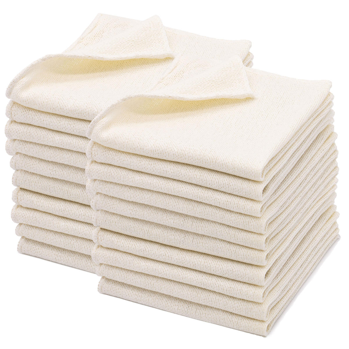 REINIGUNGSTÜCHER, 20er-Set, 80% Baumwolle, 20% Polyester, Weiß - Weiß, Naturmaterialien (40/40cm) - Zollner