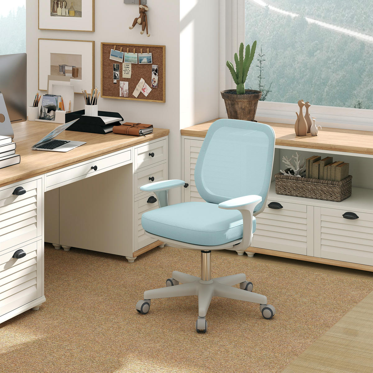 BÜROSTUHL DE-05243 Ergonomisch, Drehfunktion & höhenverstellbar Grün - Grün, Kunststoff (48/94.5/55cm) - ComfortXL