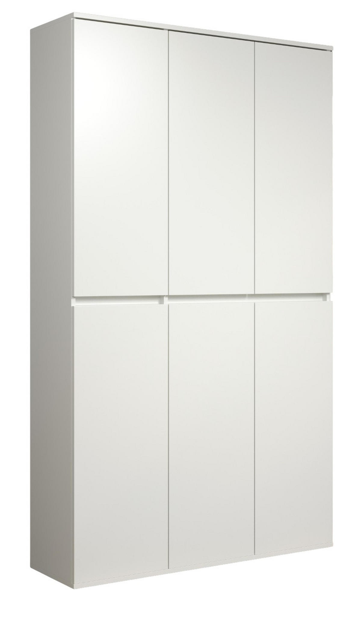GARDEROBENSCHRANK weiß 111 x 191 cm, Schuhschrank 6-türig - Schwarz/Weiß, Holzwerkstoff/Kunststoff (111/191/34cm) - Top.Furn