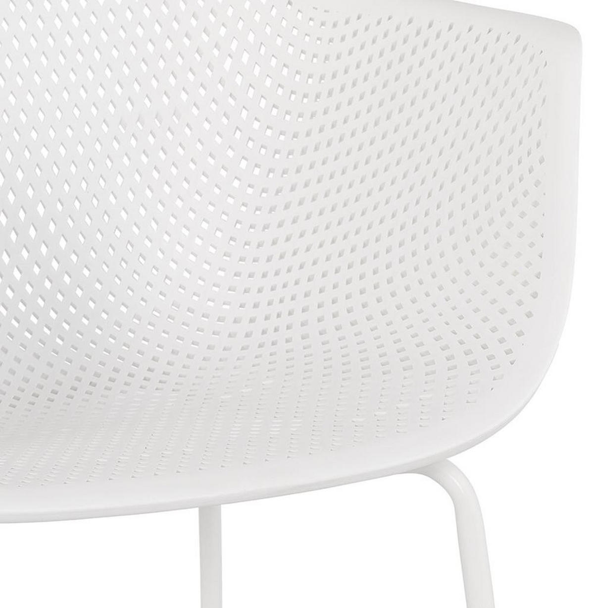 SCHALENSTUHL Polypropylen und Metall mit Perforation Modern, Weiß 59,5x54,5x81 cm - Weiß, Kunststoff/Metall (60/81/55cm) - KADIMA DESIGN