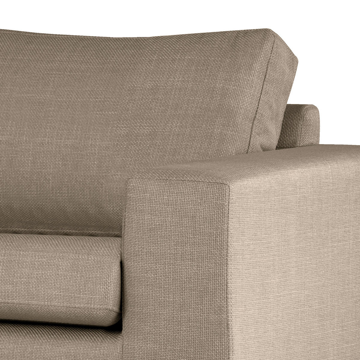 SESSEL - Taupe/Eichefarben, Eichenholz/Textil (122/81/88cm) - home24