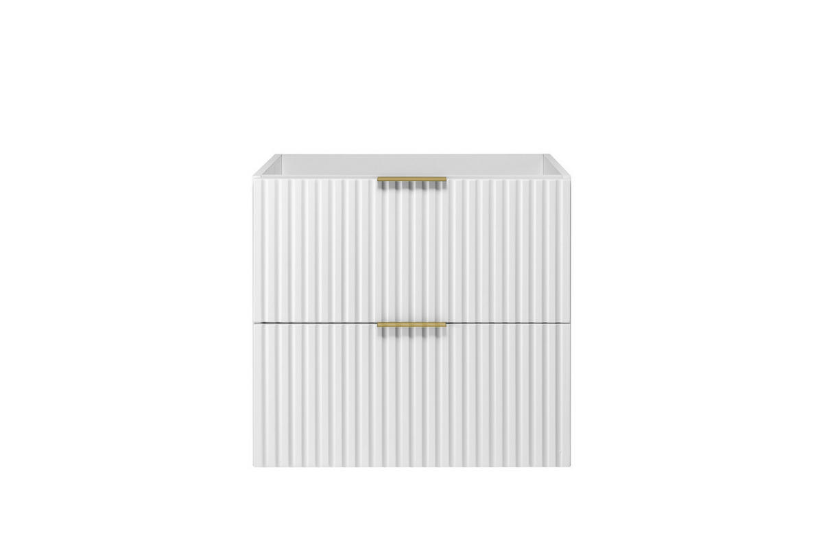 WASCHBECKUNTERSCHRANK, Weiß, 60 x 57 x 46 cm, Griff Gold, ohne Arbeitsplatte - Goldfarben/Weiß, Holzwerkstoff (60/57/46cm) - 3XE LIVING