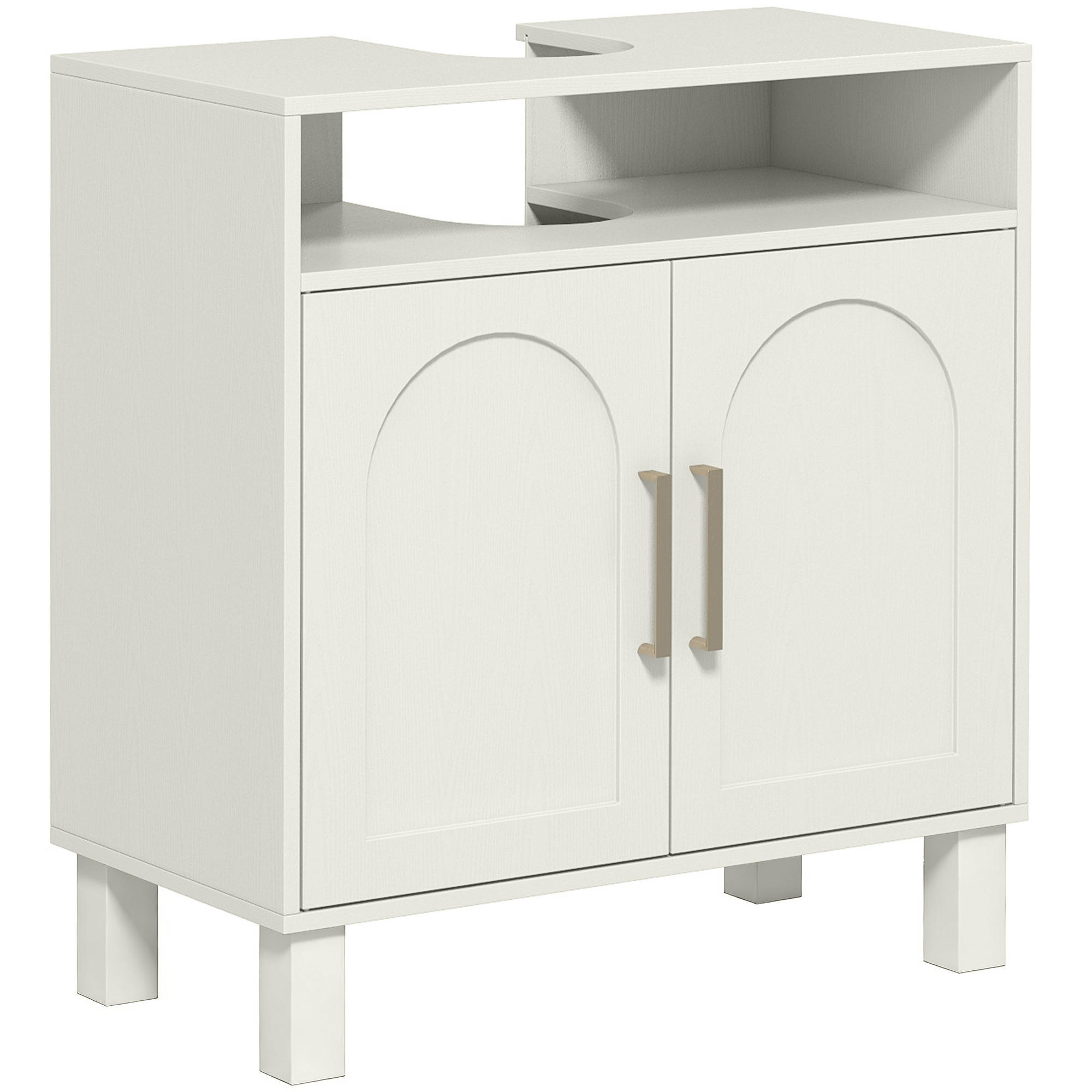 WASCHBECKENUNTERSCHRANK Weiß 1 Stück - Weiß, Kunststoff (60/63/30cm) - GiPP