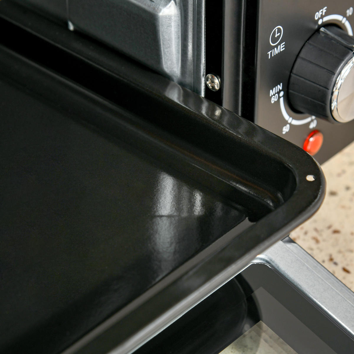 MINIBACKOFEN 21L 1400W mit 3 Kochmodi, Temperatur 100-230°C, Edelstahl Mini Ofen mit Glasfront, Schwarz Silber - Schwarz, Metall (46/29/38.5cm) - Beaface