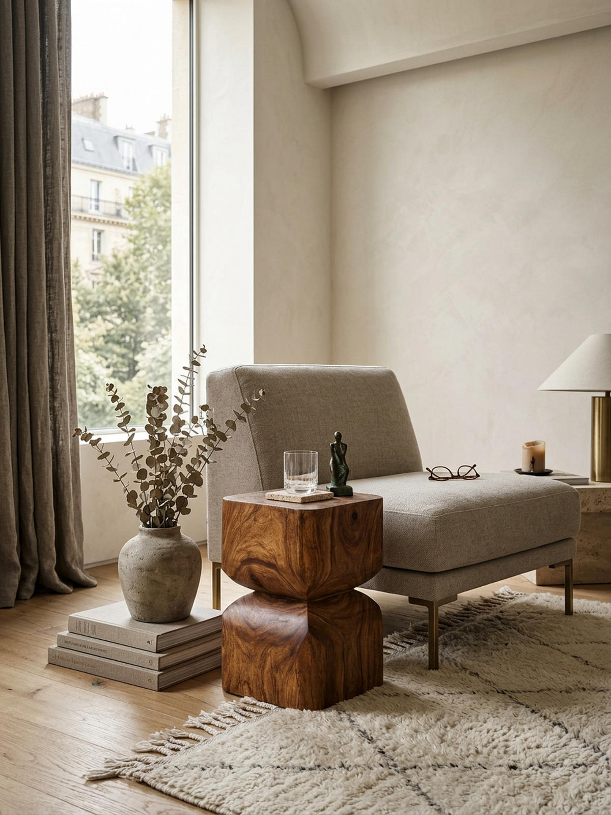 BEISTELLTISCH – Massivholz Natur abgerundete Ecken 30x45x30 cm - Braun, Holz (30/30/45cm) - KADIMA DESIGN