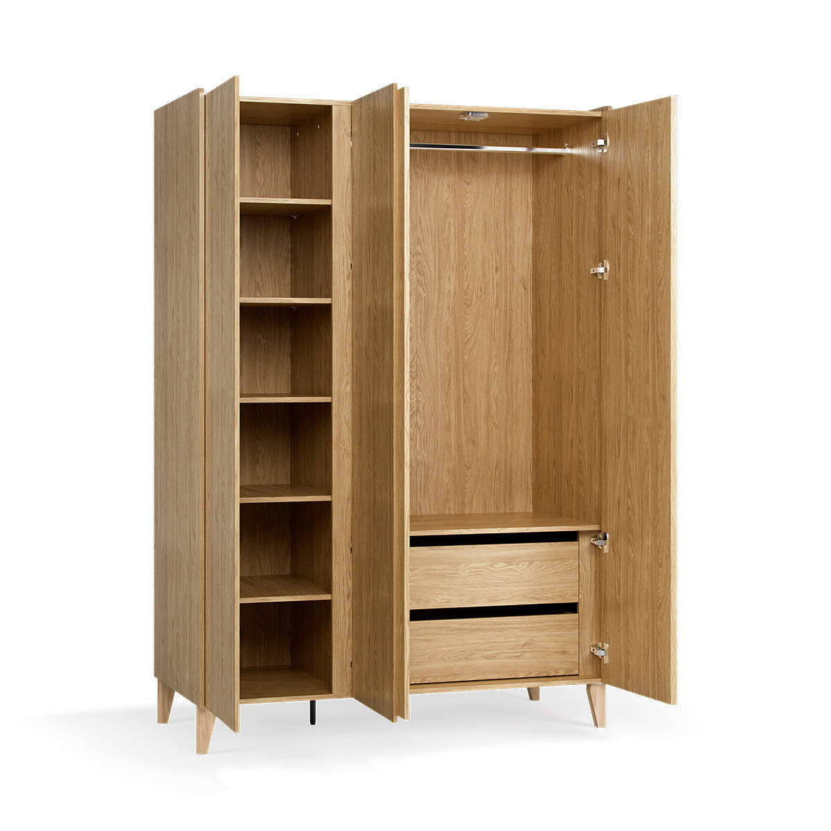 SKRIŇA 3 dvere Muve Drevo - hnedá, kompozitné drevo (139/204/60cm) - Petits-meubles