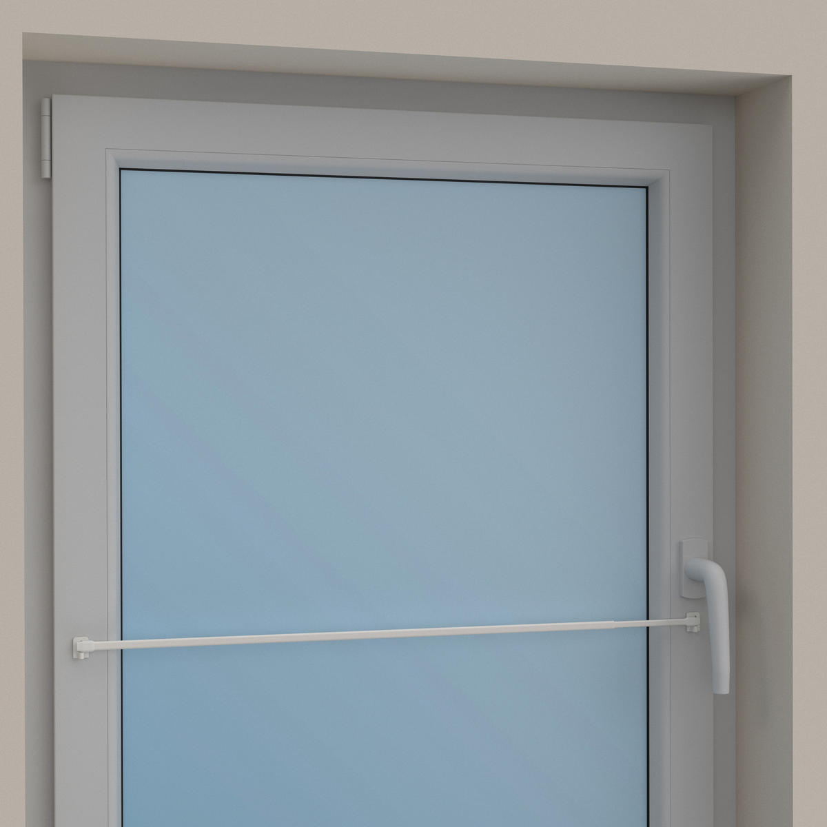 SCHEIBENSTANGEN/VITRAGESTANGEN MIT KLEBEHAKEN Geno 80-140 cm, oval, Weiß, Packung 2 Stück - Weiß, Kunststoff/Metall (1.2/2.4/140cm) - INTERDECO