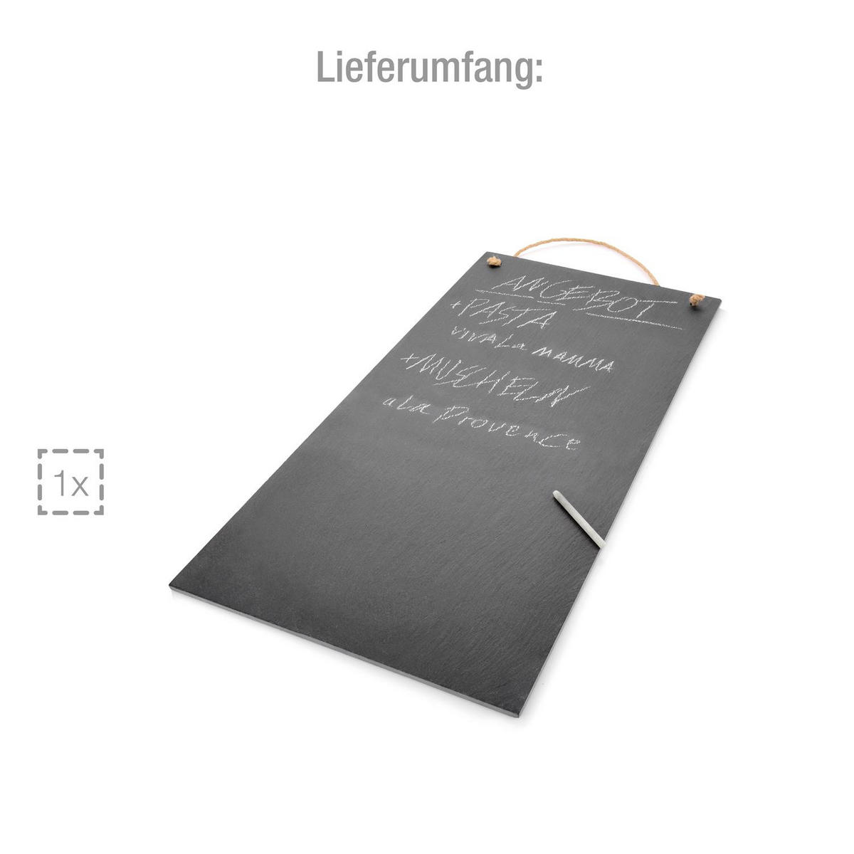 SCHIEFERTAFEL - mit Kreise 60x30 cm - Schwarz, Naturmaterialien (30/0.5/60cm) - Sänger