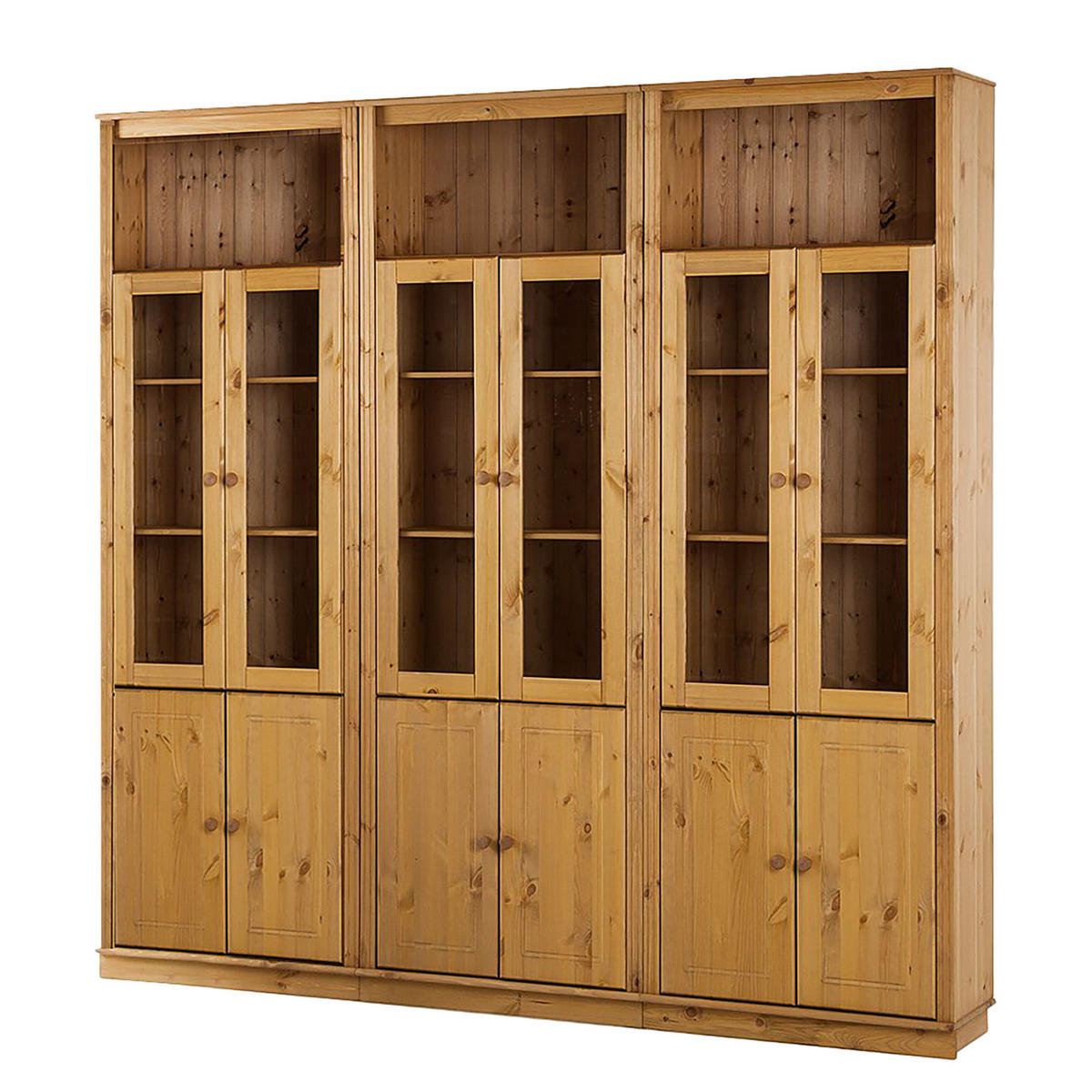 BÜCHERWAND - Kiefer massiv, Typ E - Kieferfarben, Holz (222/223/37cm) - home24