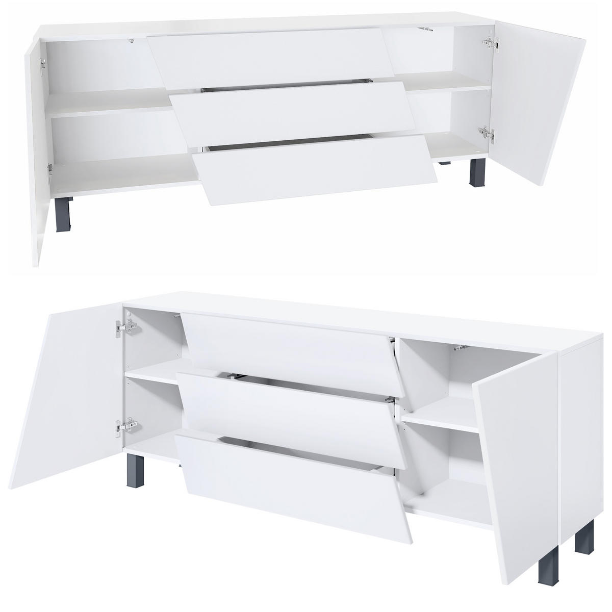 SIDEBOARD Houston Weiß matt - Weiß, Holzwerkstoff (178/69.5/38.5cm) - Vladon