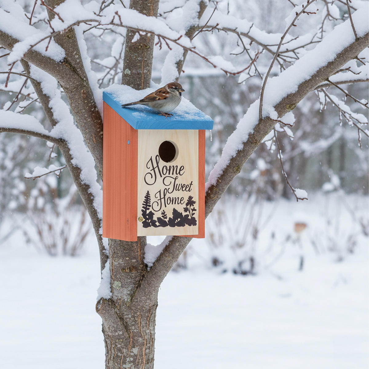 NISTKASTEN - Orange, Holz/Metall (12/22/15cm) - Relaxdays