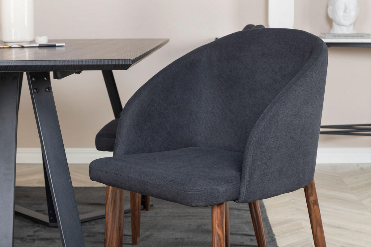 TISCHGRUPPE Schwarz - Schwarz, Holzwerkstoff (90/75/180cm) - ebuy24