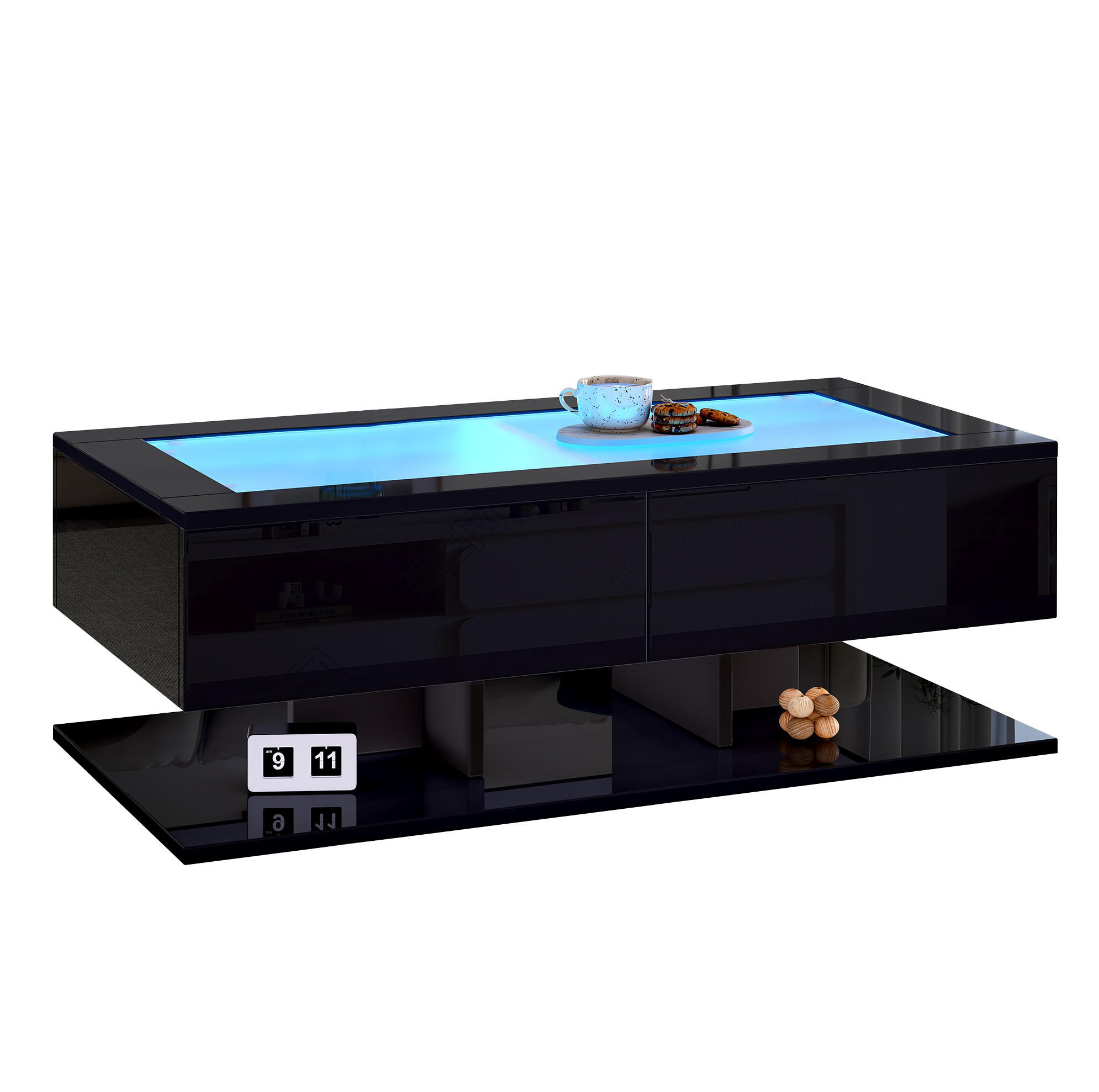 Meubliv Couchtisch Schwarz 50x35x100 cm
