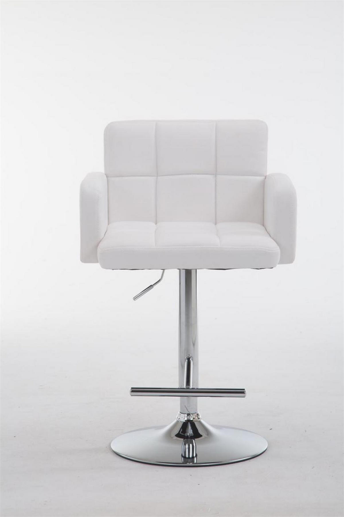 BARHOCKER Lederlook weiß - Chromfarben/Weiß, Textil/Metall (60/93/56cm) - CLP