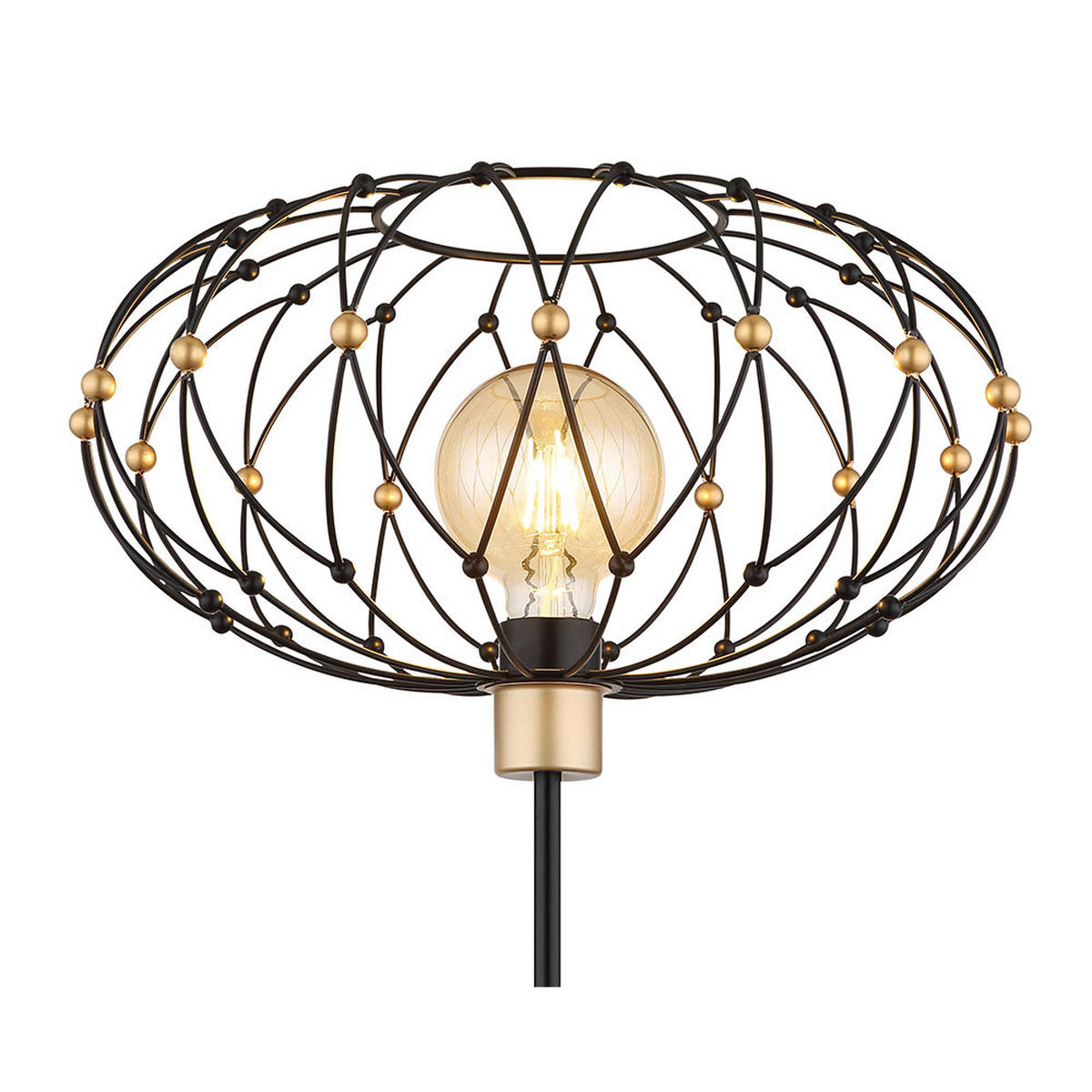LED STEHLEUCHTE GREYS Schwarz Goldfarben - Schwarz, Metall (40/40/162cm) - Globo Lighting
