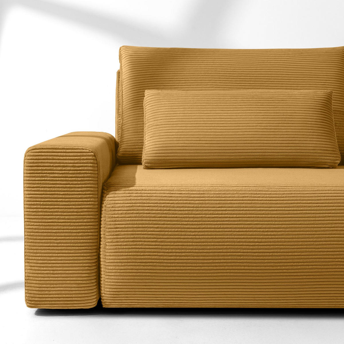 3-SITZER SCHLAFSOFA MOLLIS, Corduroy, Gelb - Gelb, Holz/Holzwerkstoff (250/93/108cm) - KONSIMO®