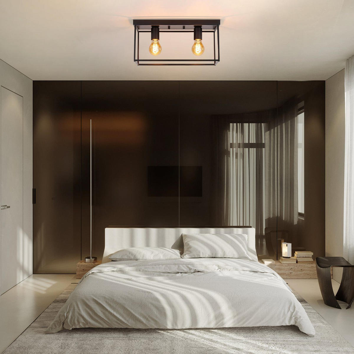 DECKENLEUCHTE Celestyn 38/18/15 cm - Schwarz, Metall (38/18/15cm) - ZMH