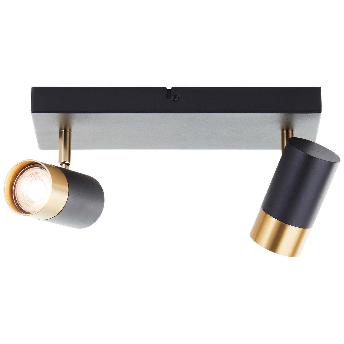 LED SPOT Vigolo Sand Schwarz/matt gold 12,5/33/15 cm - Multicolor, Metall (5cm) - Brilliant