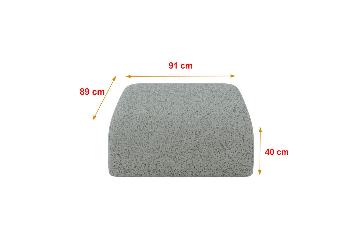 POUF MIRA-PUF 91x89x40 Grün cm Velours Modular Sitzhocker - Schwarz/Hellgrün, Holzwerkstoff/Kunststoff (91/40/89cm) - ALTDECOR