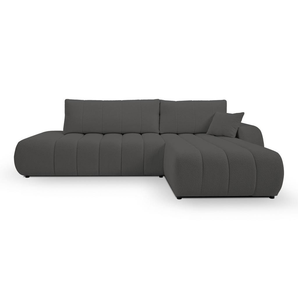 Thumbnail - DomoHome Ecksofa, Dunkelgrau, Textil, Rechteckig, 276x176 cm, Wohnzimmer, Sofas & Couches, Wohnlandschaften, Ecksofas