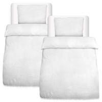 BETTWÄSCHE Meline 135/200 cm + Kissenbezug 80/80 cm Weiß Seersucker 2er Set - Weiß, Textil (80/80cm) - Beautissu 