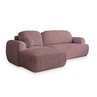 ECKSOFA MODENZA P L-S Lila Kordstoff mit Schlaffunktion - Lila, Holz (266/148cm) - MASSENO