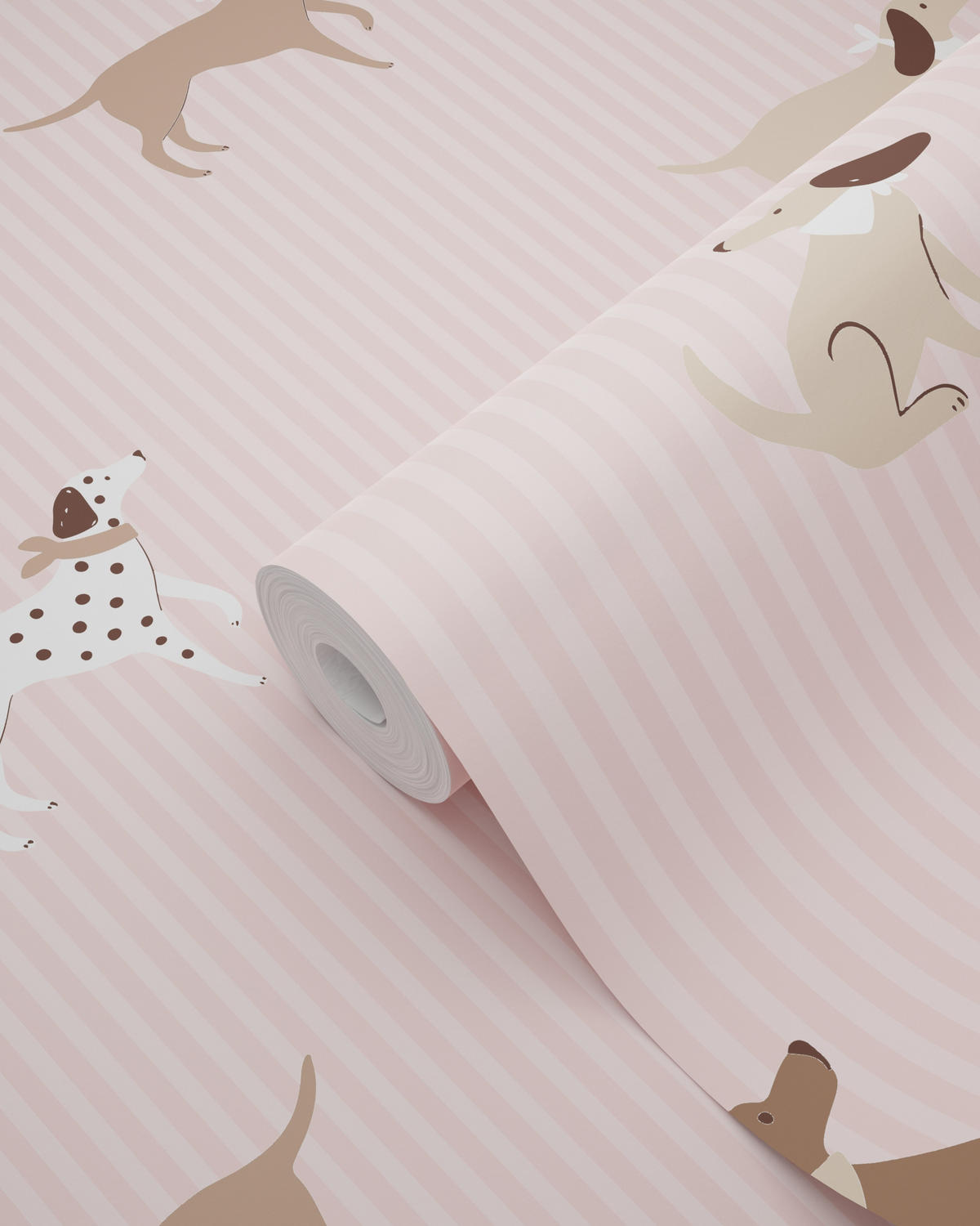 TAPETE Hunde 50 x 900 cm - Pink, Papier (50/0.1cm) - ESTAhome