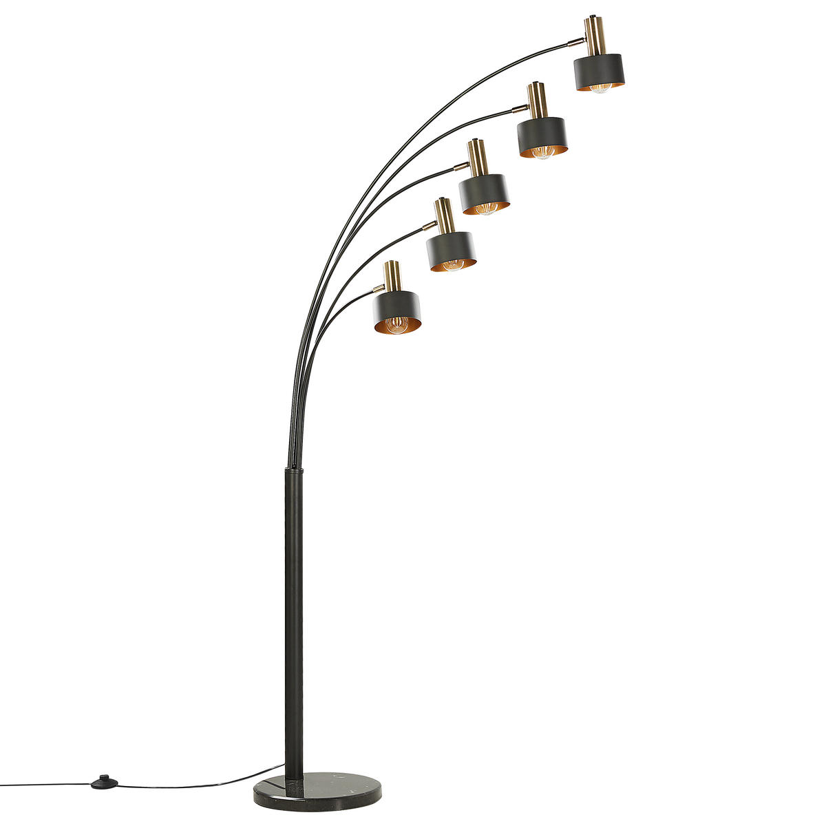 STEHLAMPE Anbesa 35/110/210 cm - Schwarz, Metall (35/110/210cm) - Beliani