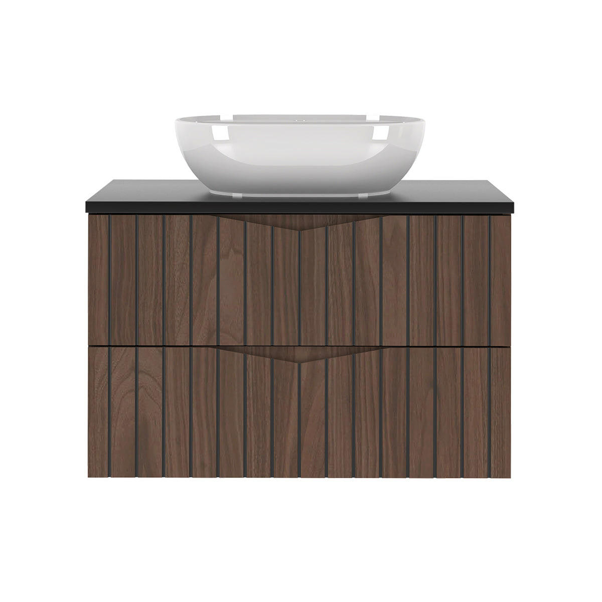 WASCHTISCH 80.6cm Siena Holz und Schwarz - Schwarz, Holzwerkstoff (80.6/52.2/46.5cm) - Petits-meubles