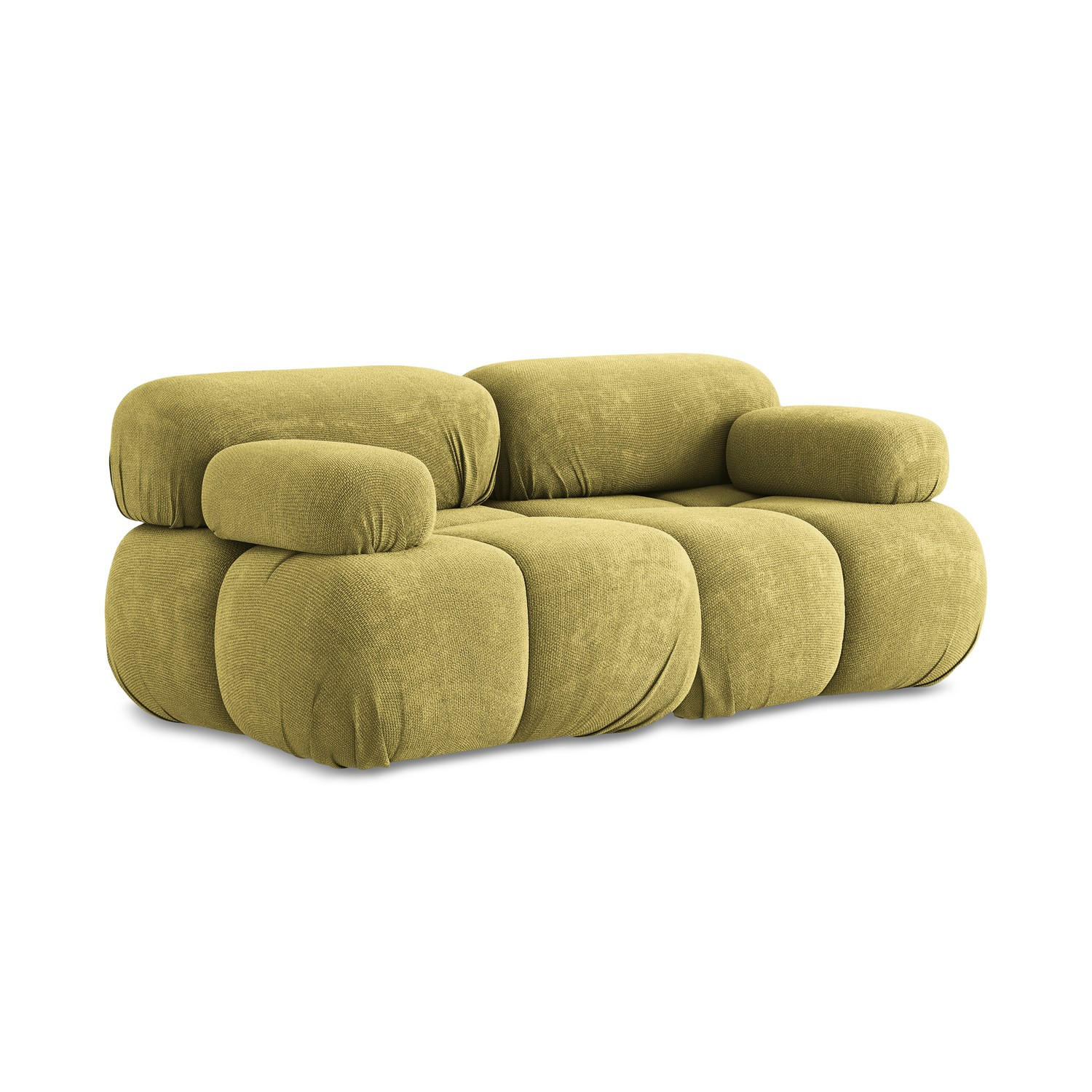 2-SITZER-SOFA Chenille Stoff Grün - Limette/Schwarz, Kunststoff/Textil (190/70/96cm) - LaMiaSofa