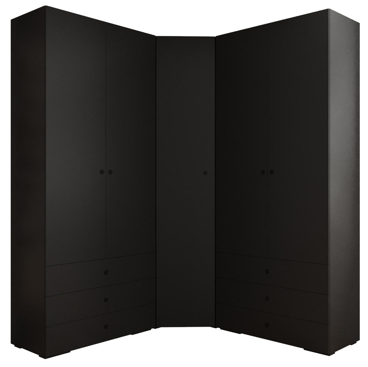 GARDEROBEN-SET 236,7/181,7/47 - Schwarz, Holz/Kunststoff (181.7/236.7/47cm) - Abiks Möbel