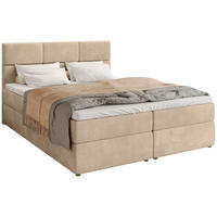 BOXBETT Boston mit Topper 140/200 Beige - Beige, Holzwerkstoff/Textil (140/200cm) - Bromarkt