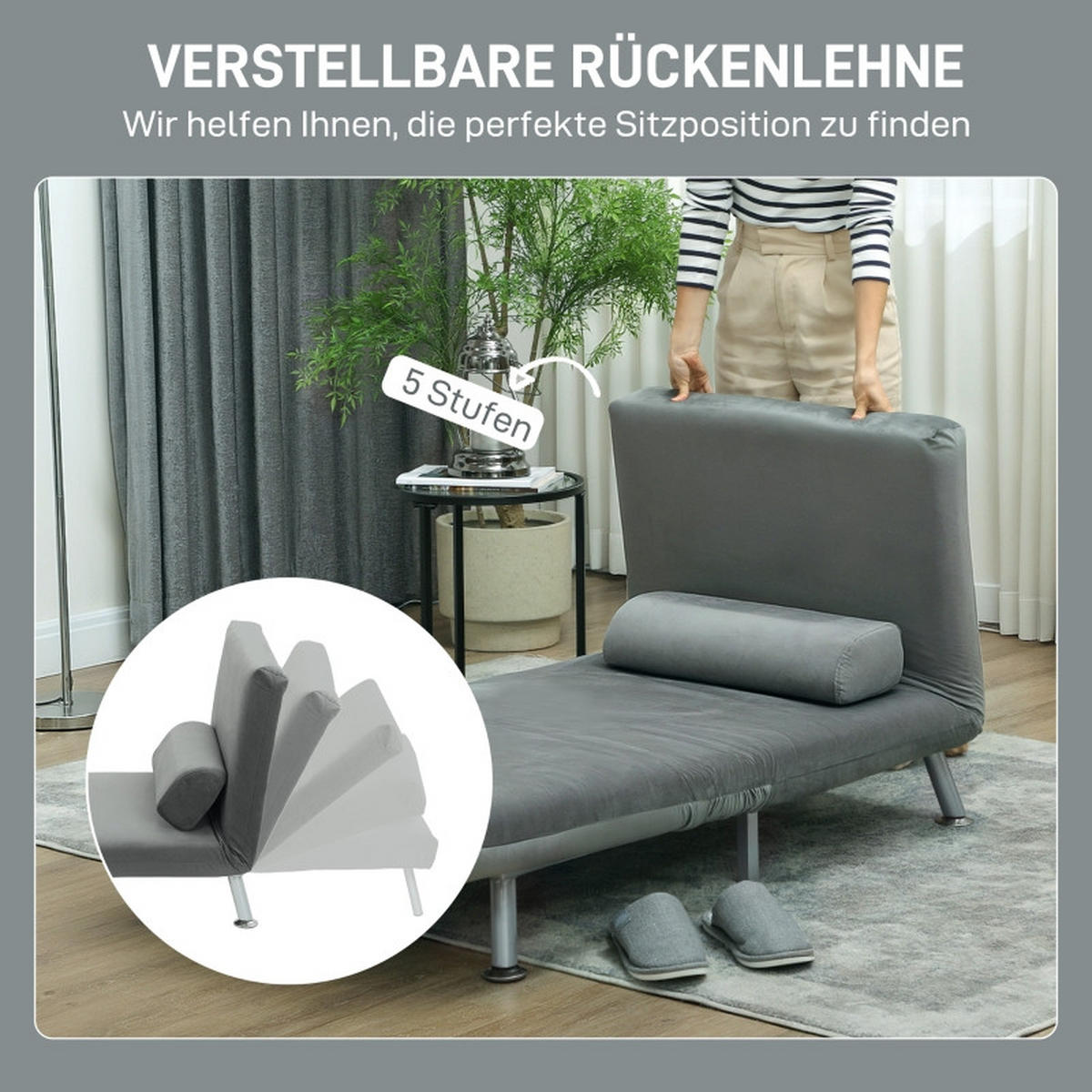 SCHLAFSESSEL Polyester mit Bettfunktion 75/70/75 cm Sessel / 180/75/25 cm Bett Grau - Grau, Textil (70/75/75cm) - Redom